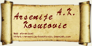 Arsenije Košutović vizit kartica
